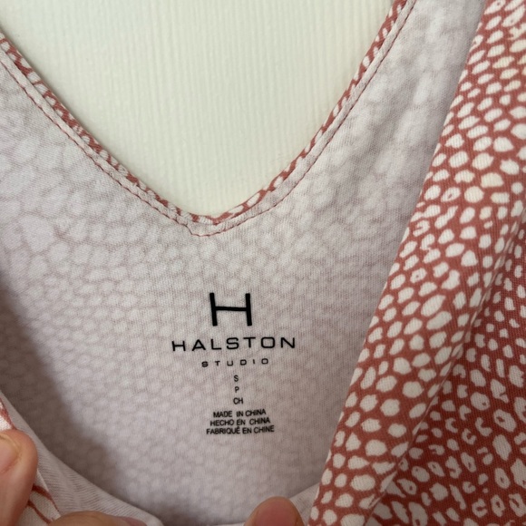 Halston Studio Pink & White Print Romper S - Picture 3 of 13